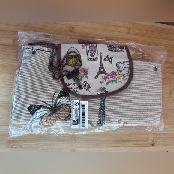 Paris Themed Beige and Brown Backpack - Picture 2 of 8